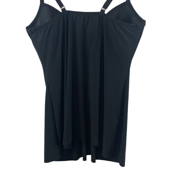 MIRACLESUIT ROCK SOLID MARINA UNDERWIRE TANKINI TOP IN BLACK SIZE 10 - Picture 10 of 13